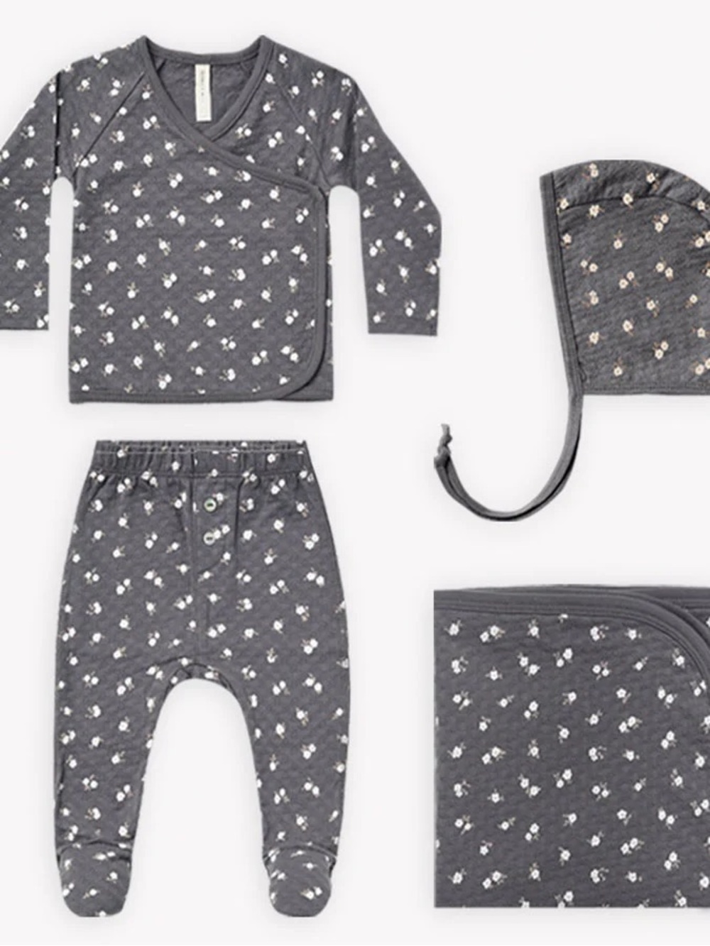 Quincy Mae floral pointelle baby ‘take home’ outfit